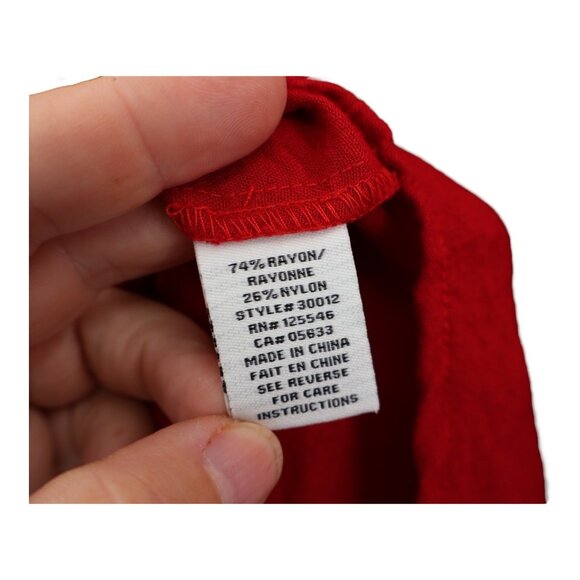 Habitat Clothes to Live In Size Small Red Boxy Top Button Down Shirt Flowy - Picture 8 of 8